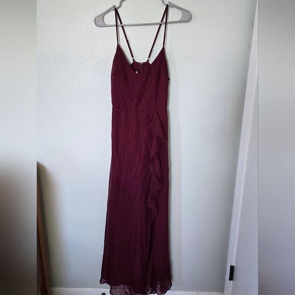 Birdy Grey Theresa Chiffon In Cabernet Bridesmaid Dress - Picture 2 of 6